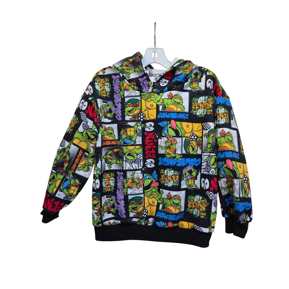 Nickelodeon TMNT Teenage Mutant Ninja Turtles Hoodie Kids 5Y Comic Print Cartoon